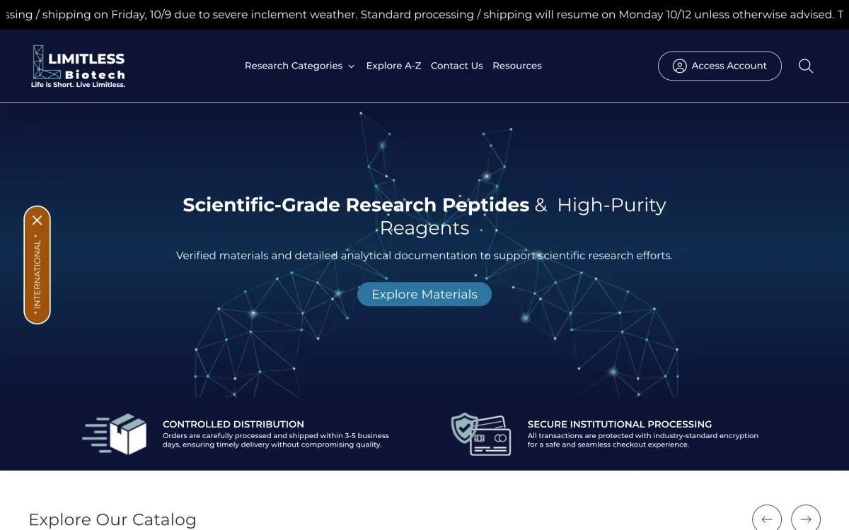 Limitless Life Nootropics homepage, captured October 9, 2026